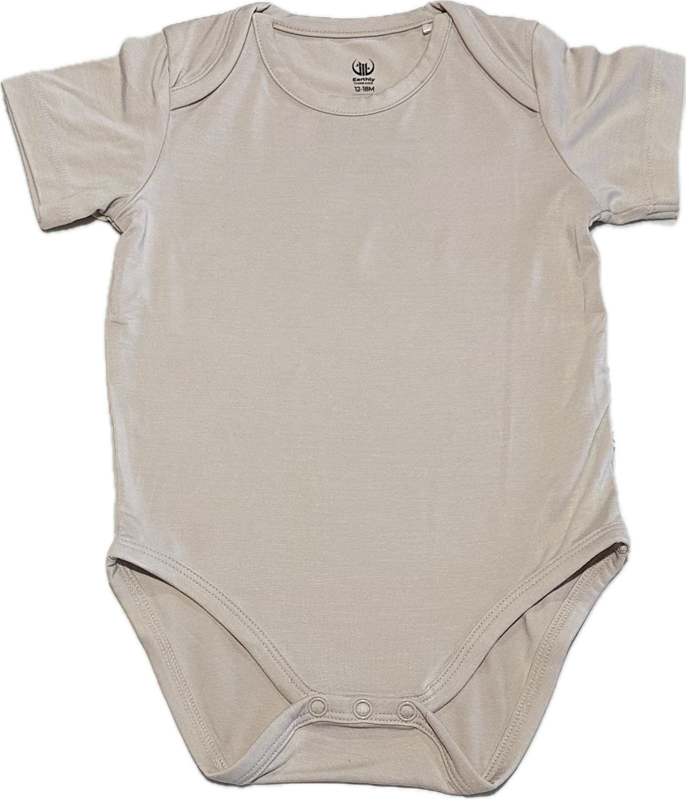 Earthly Threads organic bamboo baby bodysuit or onesie in neutral colors like petal blush that are breathable, gentle, and ultra-soft.