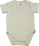 Earthly Threads short sleeve bodysuit or onesie made with buttery soft bamboo, available in neutral hues like stalk tan.