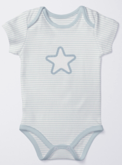 Organic bamboo striped baby pajamas with cloud or star detail. Gentle on the skin and great for cozy nights or layering.